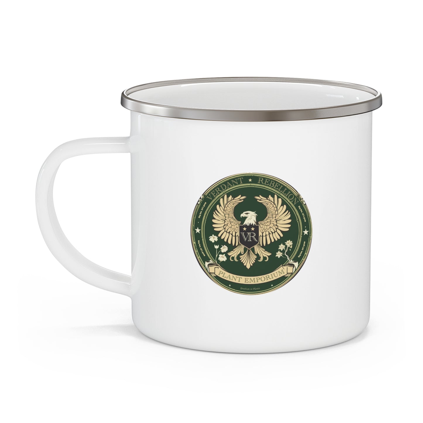 Verdant Rebellion Enamel Camping Mug (Green)