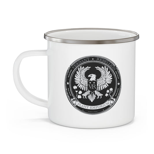 Verdant Rebellion Enamel Camping Mug B&W